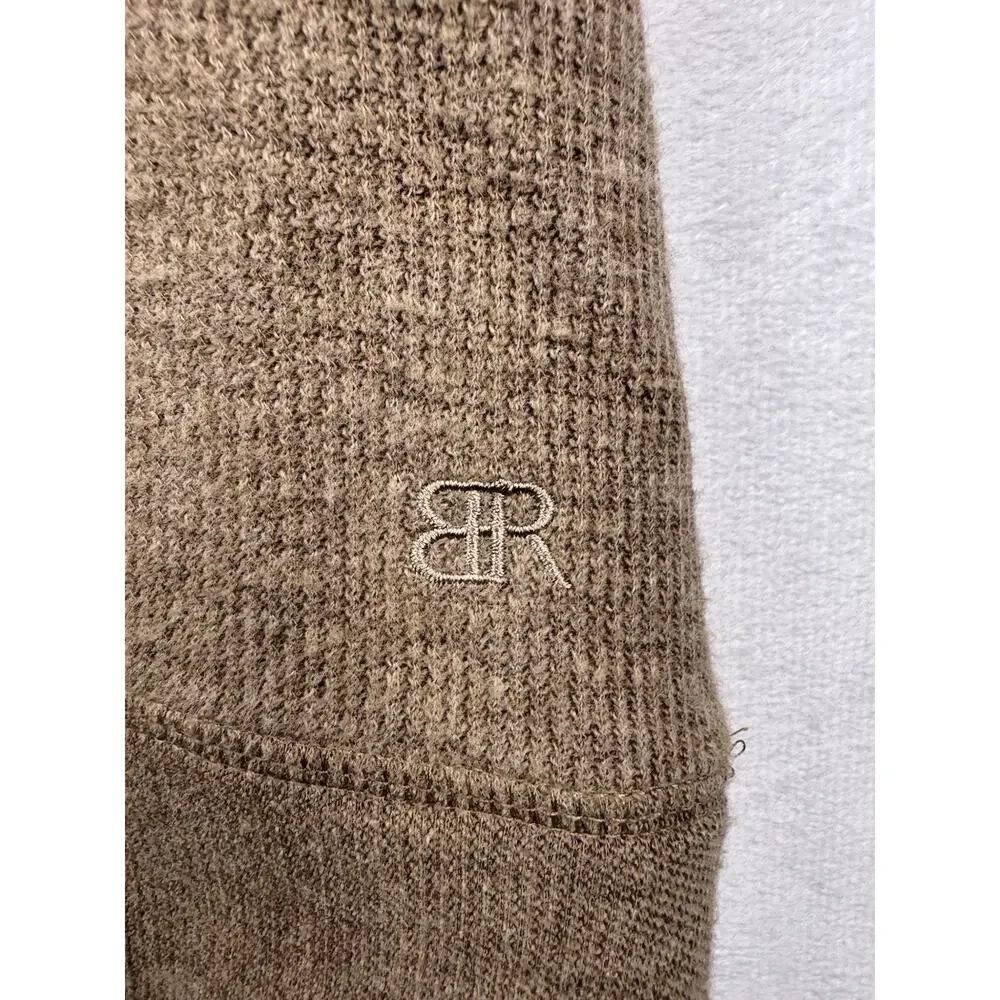 Banana Republic Quarter-Zip Sweater Men’s XL Tan Minimalist Cotton Blend
